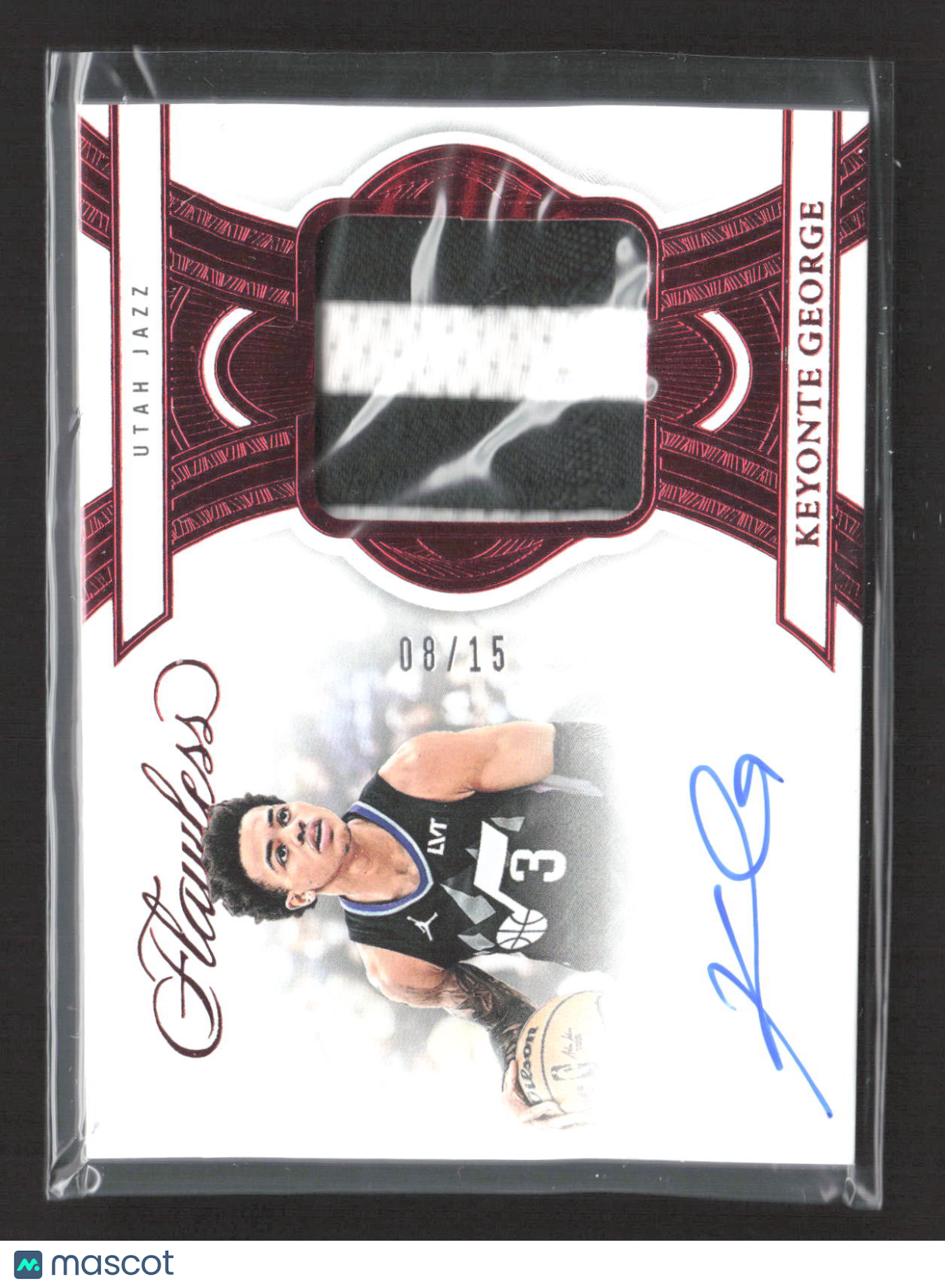 2024 Panini Flawless Keyonte George #FPA-KGJ Ruby 08/15 Patch Auto