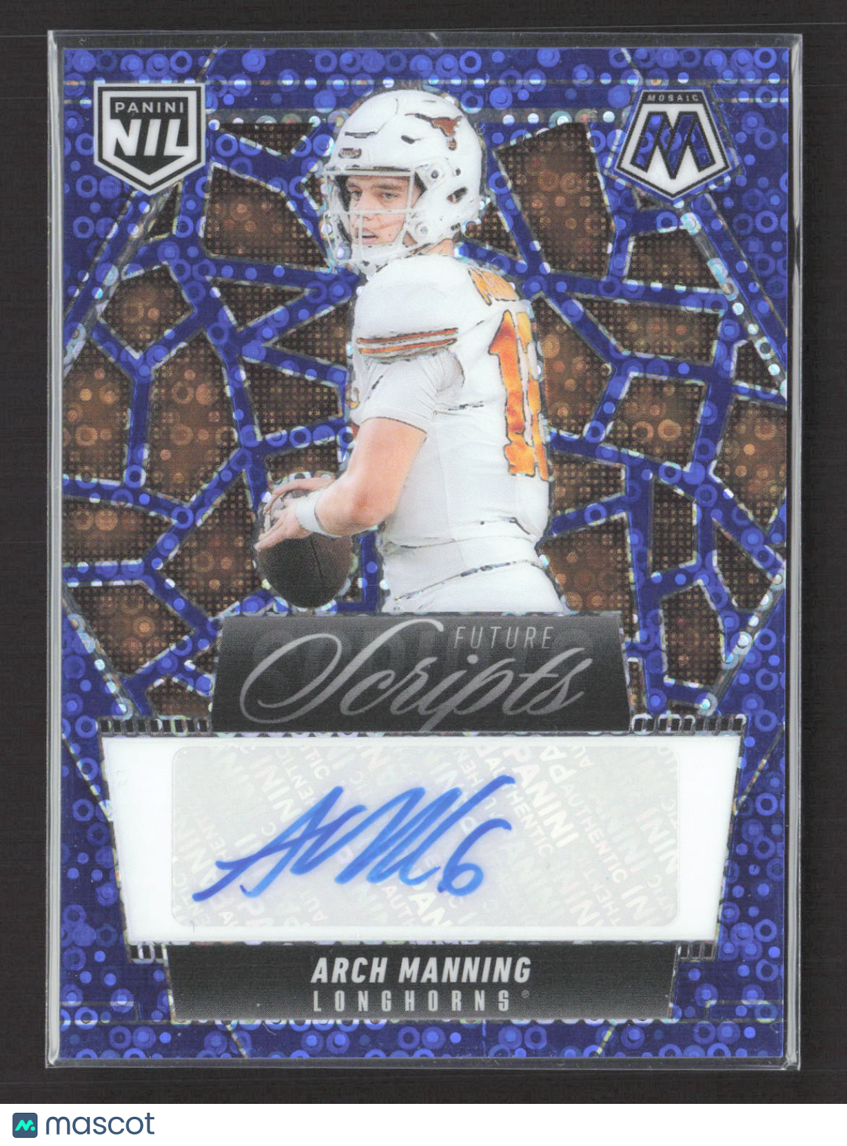2025 Panini Mosaic Football Future Scripts Arch Manning #FSC-AMG Blue Auto