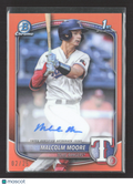 2025 Bowman Chrome Malcolm Moore #CPA-MMO Orange Refractor 02/25 Auto