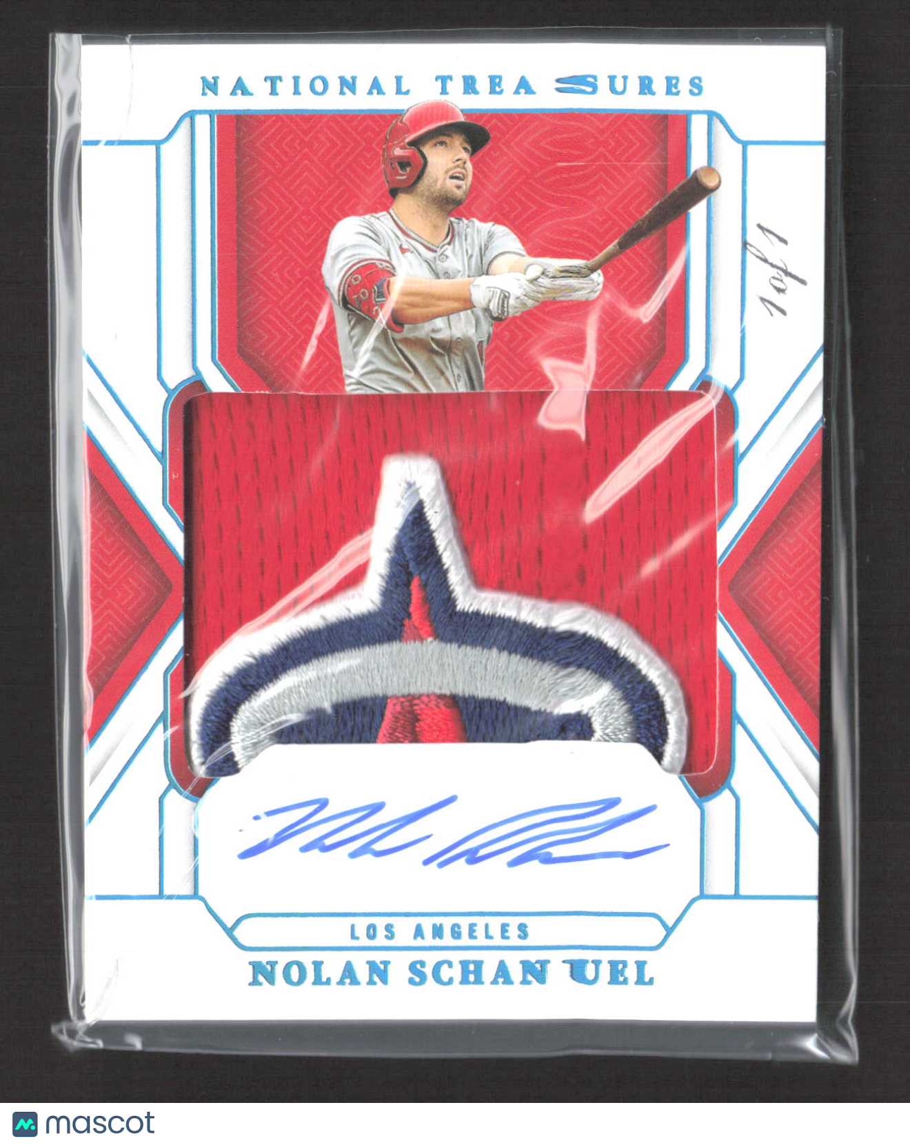 2025 Panini National Treasures Nolan Schanuel #TMS-NS Patch Logo Auto 1/1