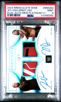 2023 Panini Immaculate WWE Dual Autographed Memorabilia Platinum 1/1 Jey Uso/Jimmy Uso #DMUSO PSA 9