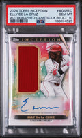 2024 Topps Inception Autographed Game Sock Relic Elly De La Cruz #AGSRED /25 PSA 10