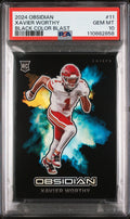 2024 Panini Obsidian Color Blast Black Xavier Worthy #11 PSA 10