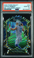 2020 Panini Select Concourse Die Cut Zebra Prizm Justin Herbert #44 PSA 10