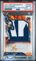 2024 Topps Resurgence Resurgence Rookie Patch Autographs Orange Power Surge Malik Nabers #RPAMN /25 PSA 10