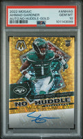 2022 Panini Mosaic Autographs No Huddle Gold Ahmad Gardner #92 /10 10/10 PSA 10