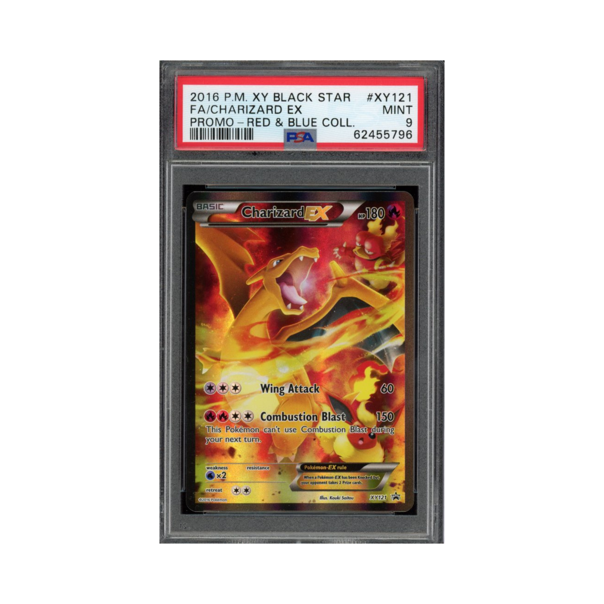 2016 Pokemon XY Black Star Promo Red & Blue Collection Charizard Ex #XY121 PSA 9