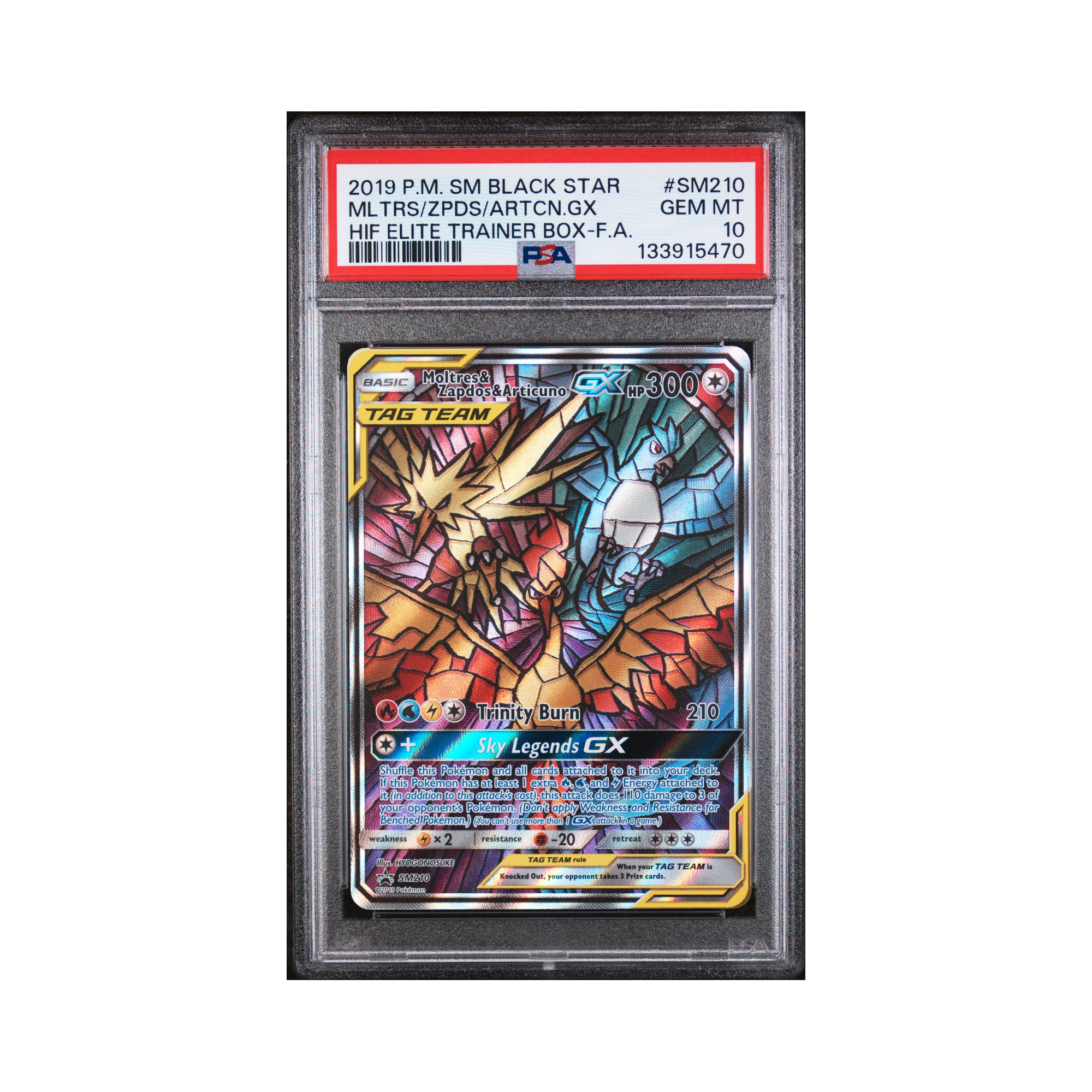 2019 Pokemon SM Black Star Promos Moltres & Zapdos & Articuno-GX #SM210 PSA 10