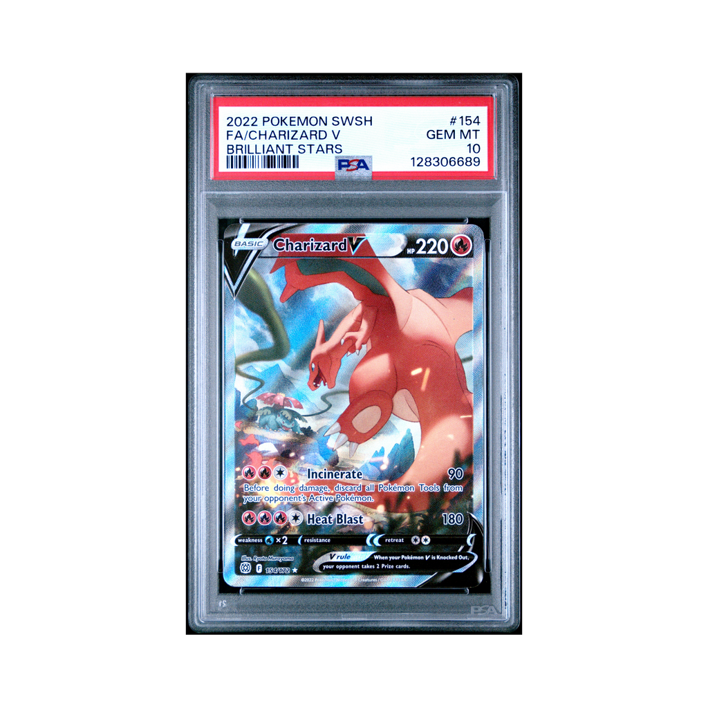 2022 Pokemon Sword & Shield Brilliant Stars Charizard V #154 PSA 10