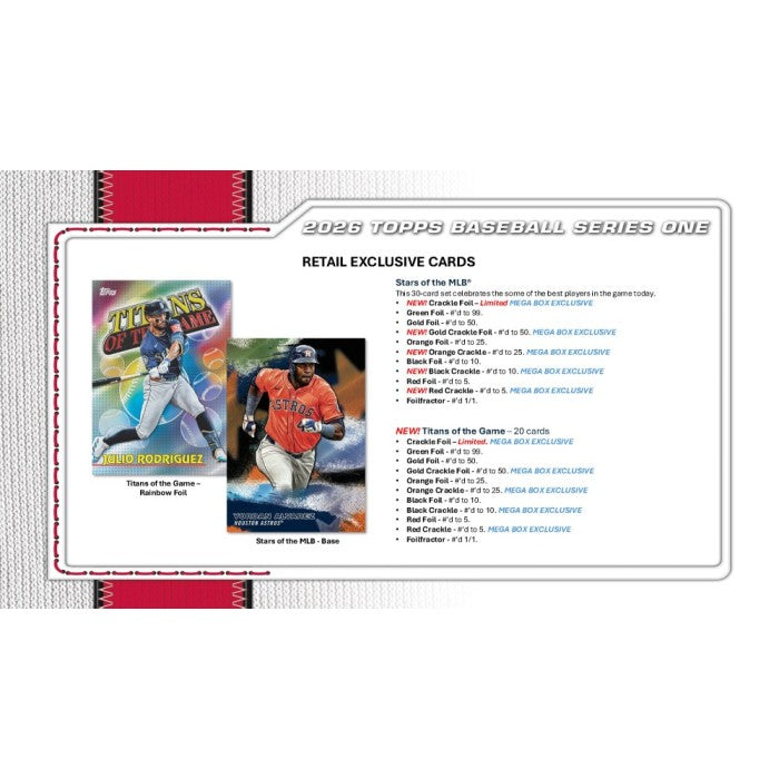 2026 Topps Series 1 Baseball Mega 20-Box Case