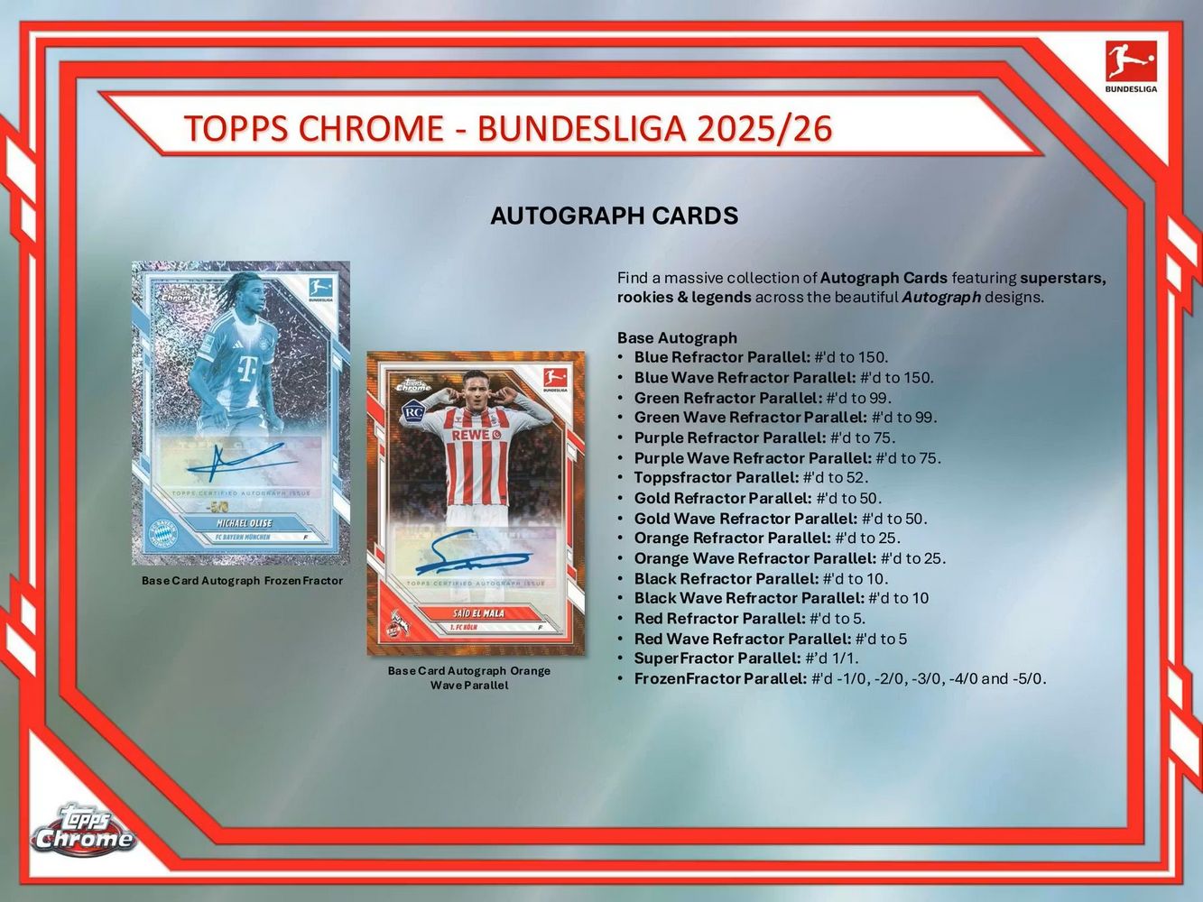 2025-26 Topps Chrome Bundesliga Soccer Hobby Box