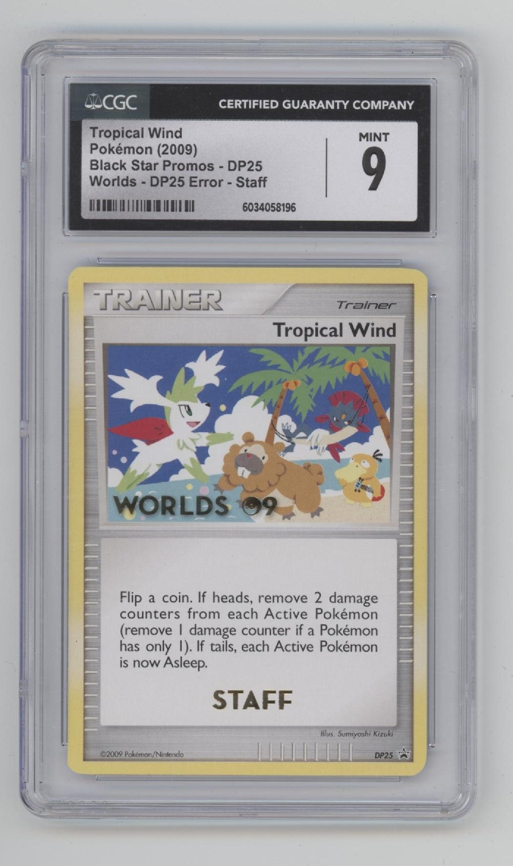 Tropical Wind Pokemon Worlds D25 Error Staff Black Star Promo #DP25 CGC 9