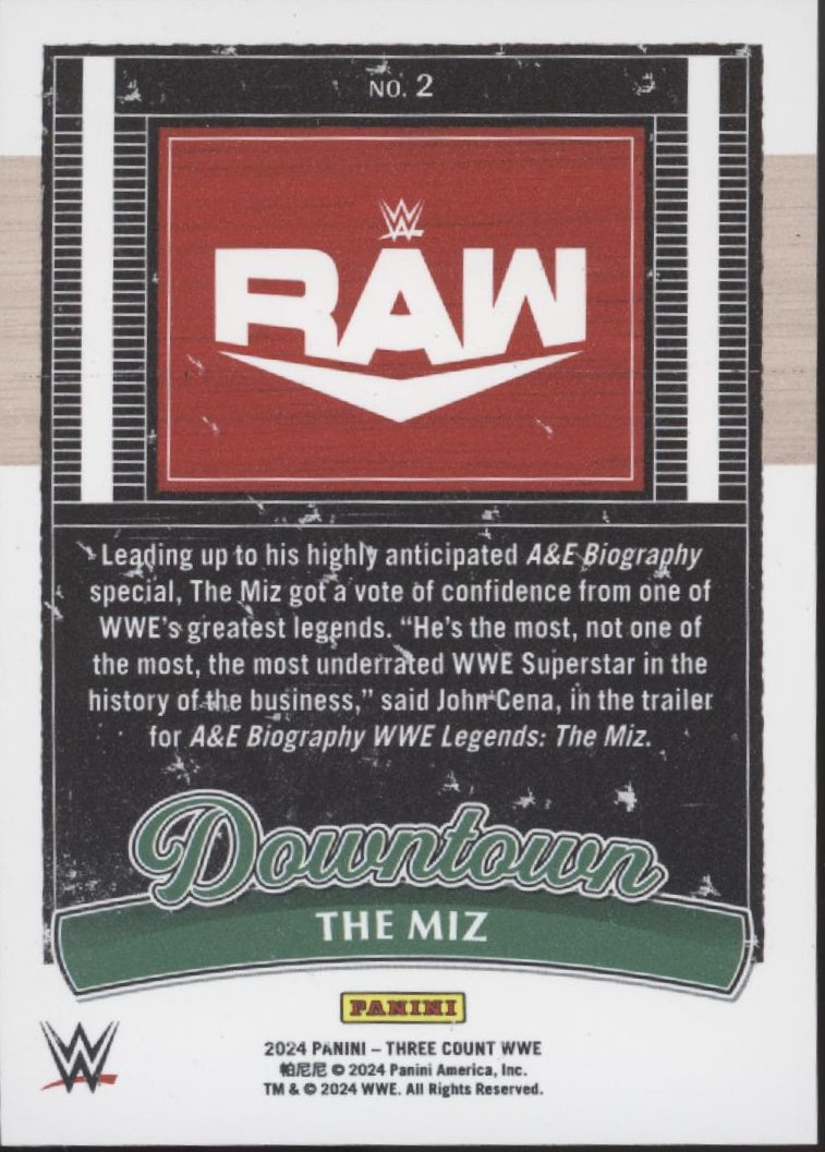 The Miz 2024 Panini Three Count Downtown Red #2
