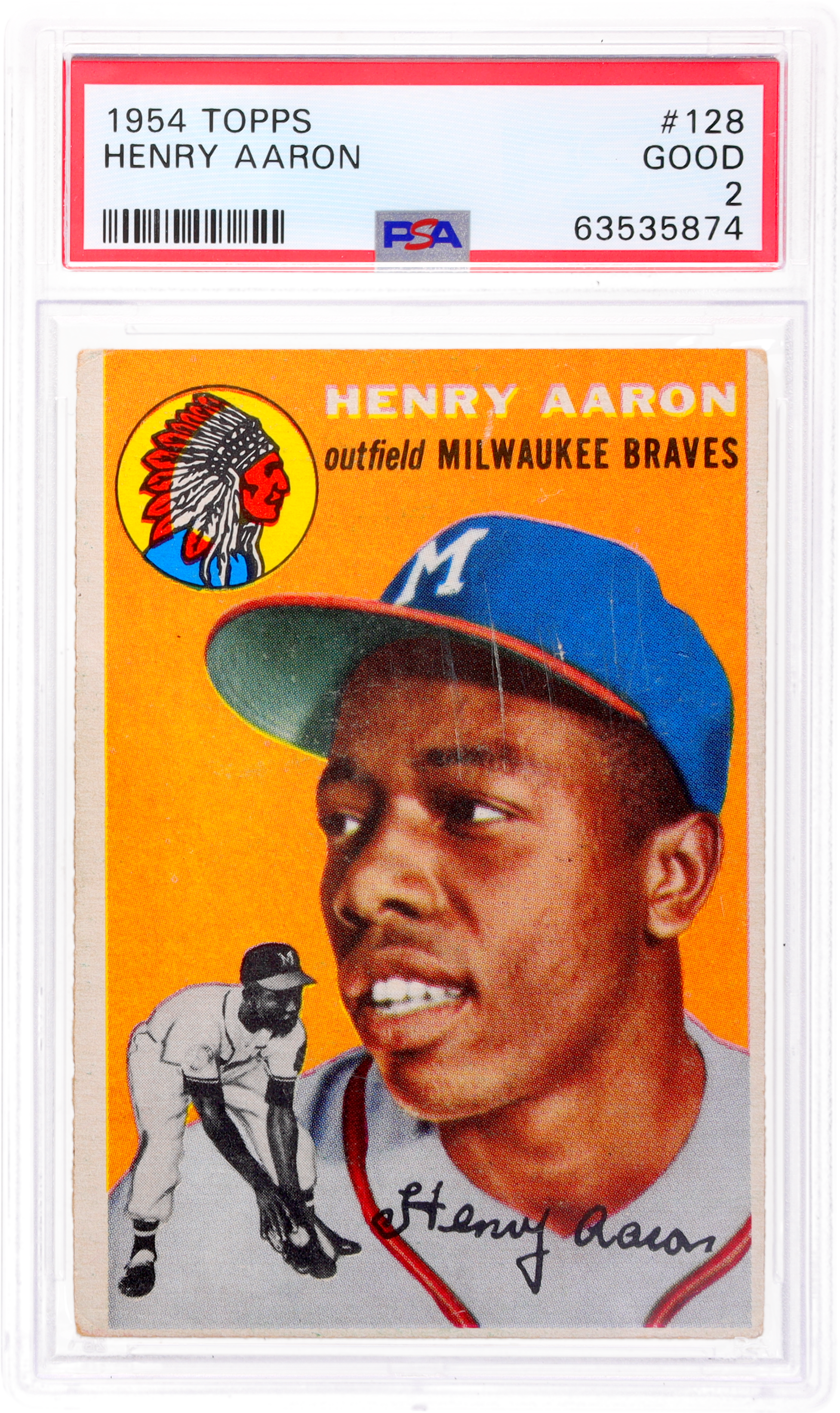 1954 Topps Hank Aaron #128 PSA 2