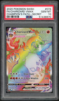 2020 Pokemon Sword and Shield Champion's Path Secret Rare Charizard Vmax #074 PSA 10