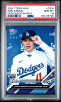2024 Topps Now - Roki Sasaki OS-16 - Off Season Purple /25 - PSA 10