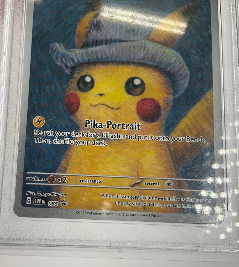 Pikachu with Grey Felt Hat Pokemon x Van Gogh Museum Promo #085 PSA 9