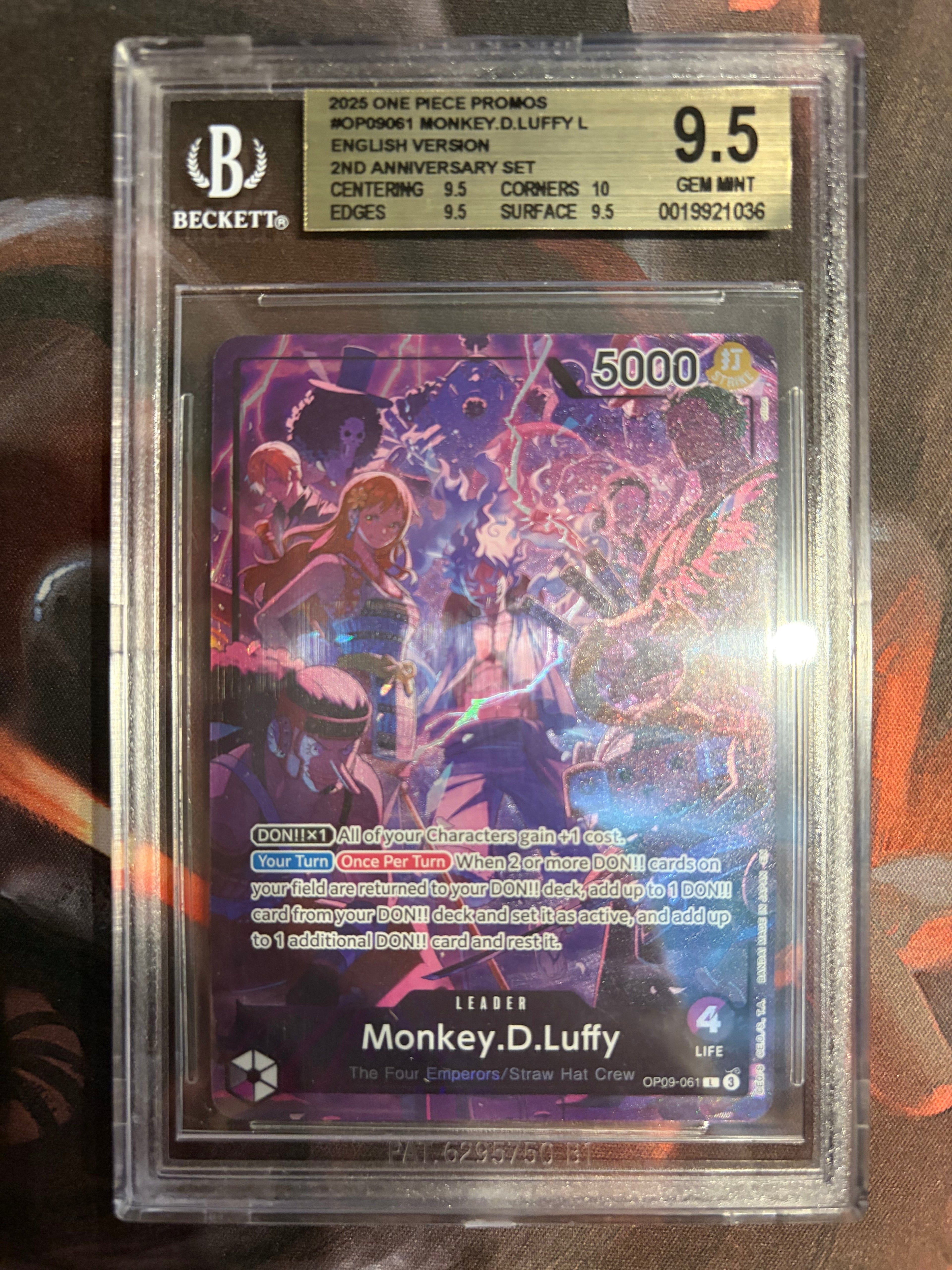 BGS 9.5 Monkey.D.Luffy [One Piece Card Game Promos] - 19921036