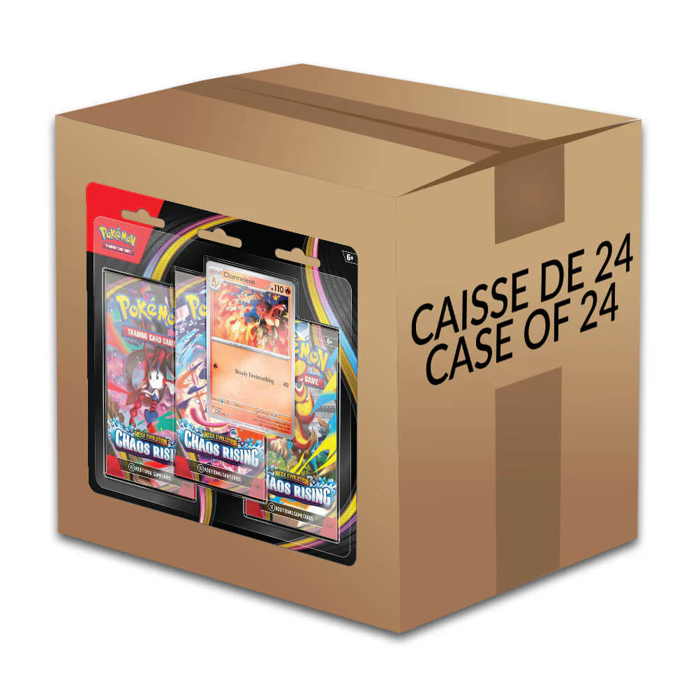 (Preorder) Pokémon TCG - Mega Evolution - Chaos rising - 3 Pack Blister Sealed Case (Release Mid June) (Wave 2)