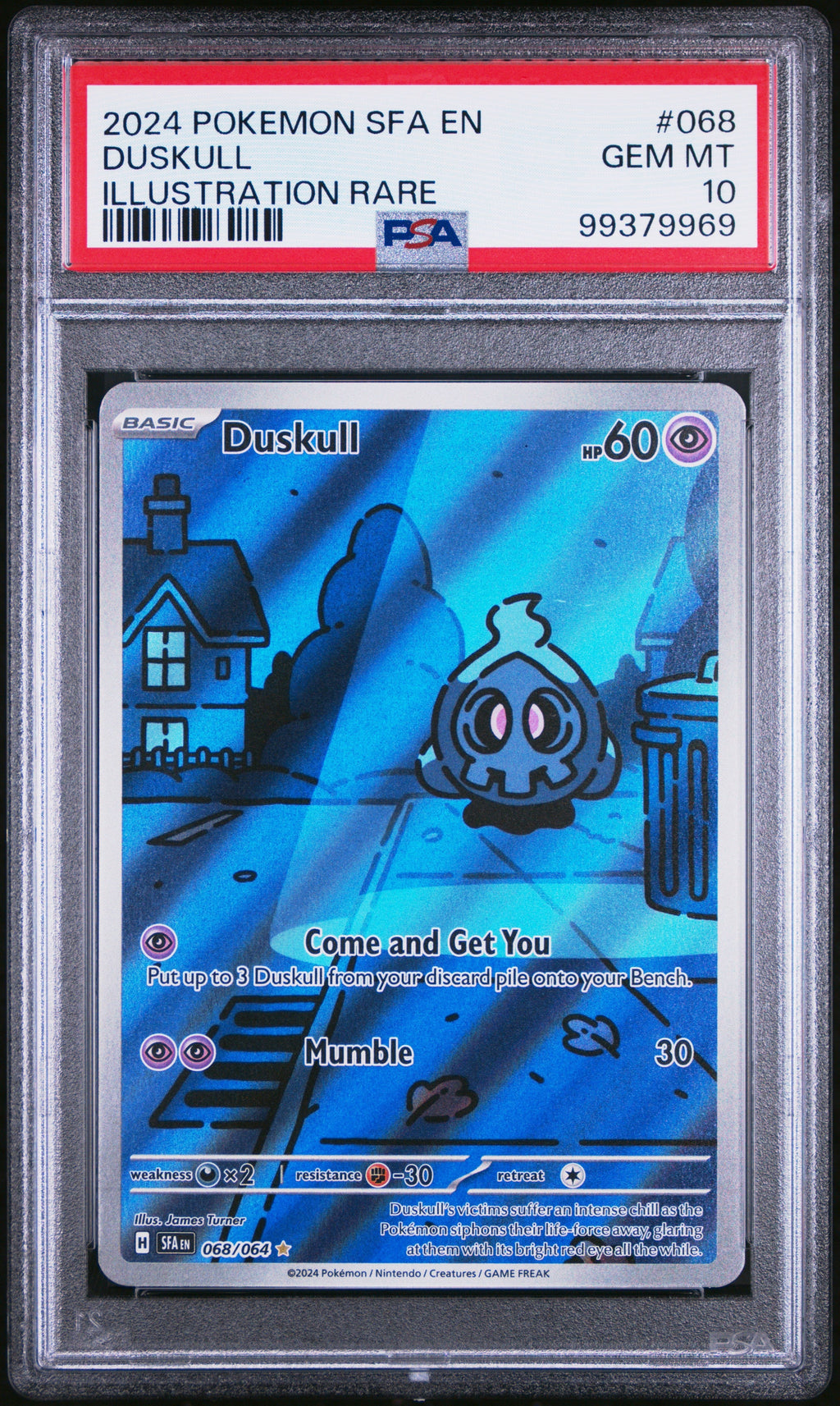 DUSKULL ILLUSTRATION RARE 2024 POKEMON SFA EN-SHROUDED FABLE PSA GEM MT 10