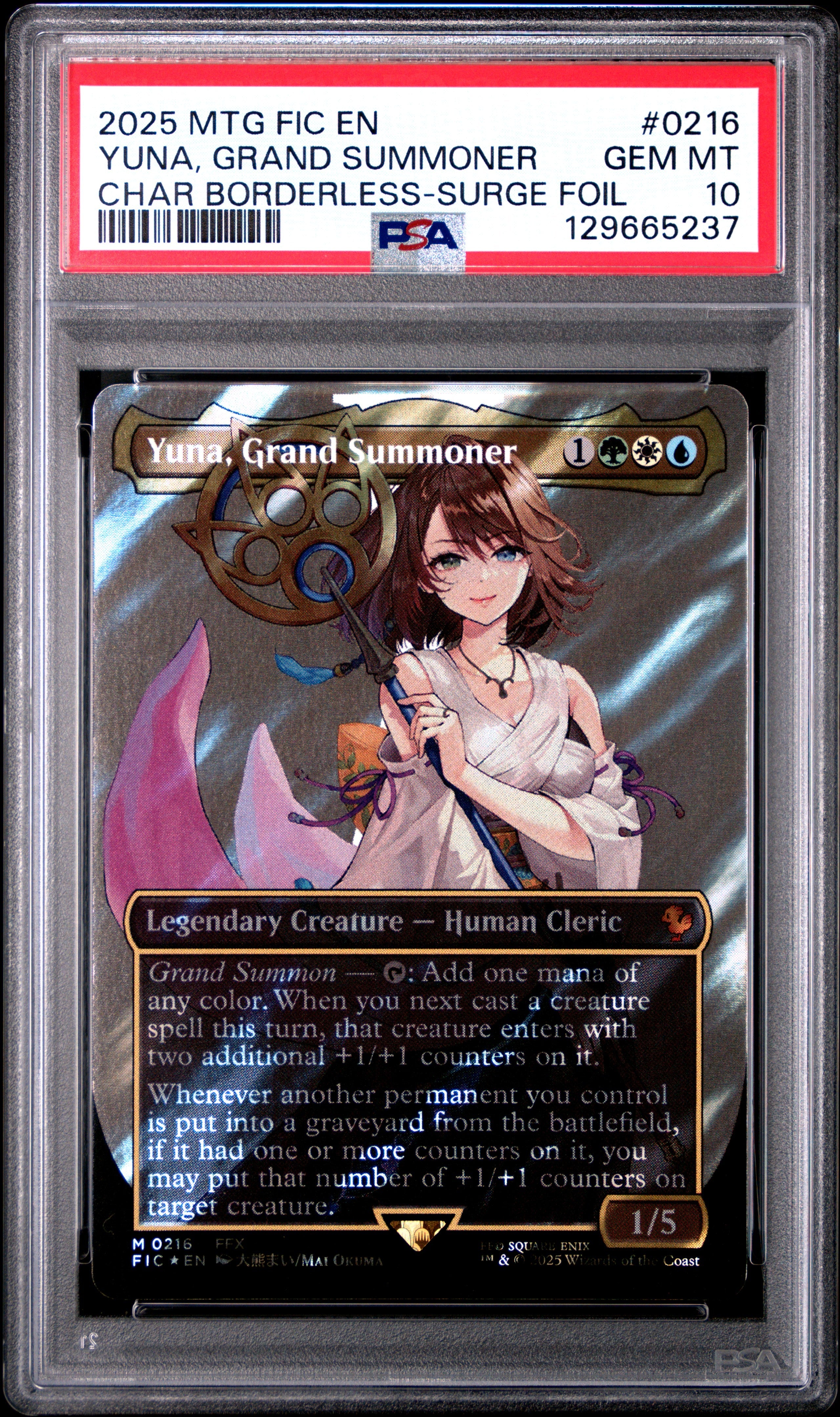PSA GEM MT 10 Yuna, Grand Summoner[Magic The Gathering Final Fantasy Commander] - 129665237