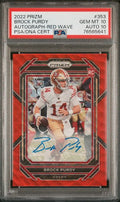 Brock Purdy 2022 Panini Prizm Red Wave Auto #'d 010/149 PSA 10 Auto 10