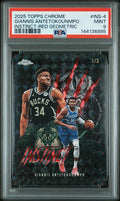 Giannis Antetokounmpo 2025 Topps Chrome Instinct Red Geometric #'d 1/5 PSA 9