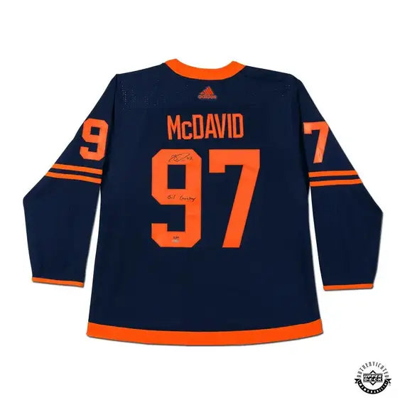Upper Deck Authenticated - Connor McDavid Autographed & Inscribed Authentic Navy Adidas Edmonton Oilers Alternate Jersey