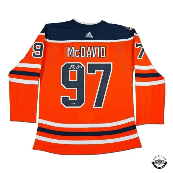 Upper Deck Authenticated - Connor McDavid Autographed Edmonton Oilers Authentic Orange Jersey with 40th Anniversary Shoulder Patch