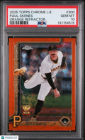 2025 Topps Chrome Logofractor Paul Skenes #300 Orange Refractor 01/25 PSA 10