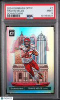 2024 Panini Donruss Optic Downtown! Travis Kelce #7 PSA 9