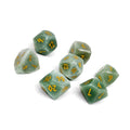 Norse Foundry: Wondrous Cut Dice - Green Aventurine with Gold (7pc Set)