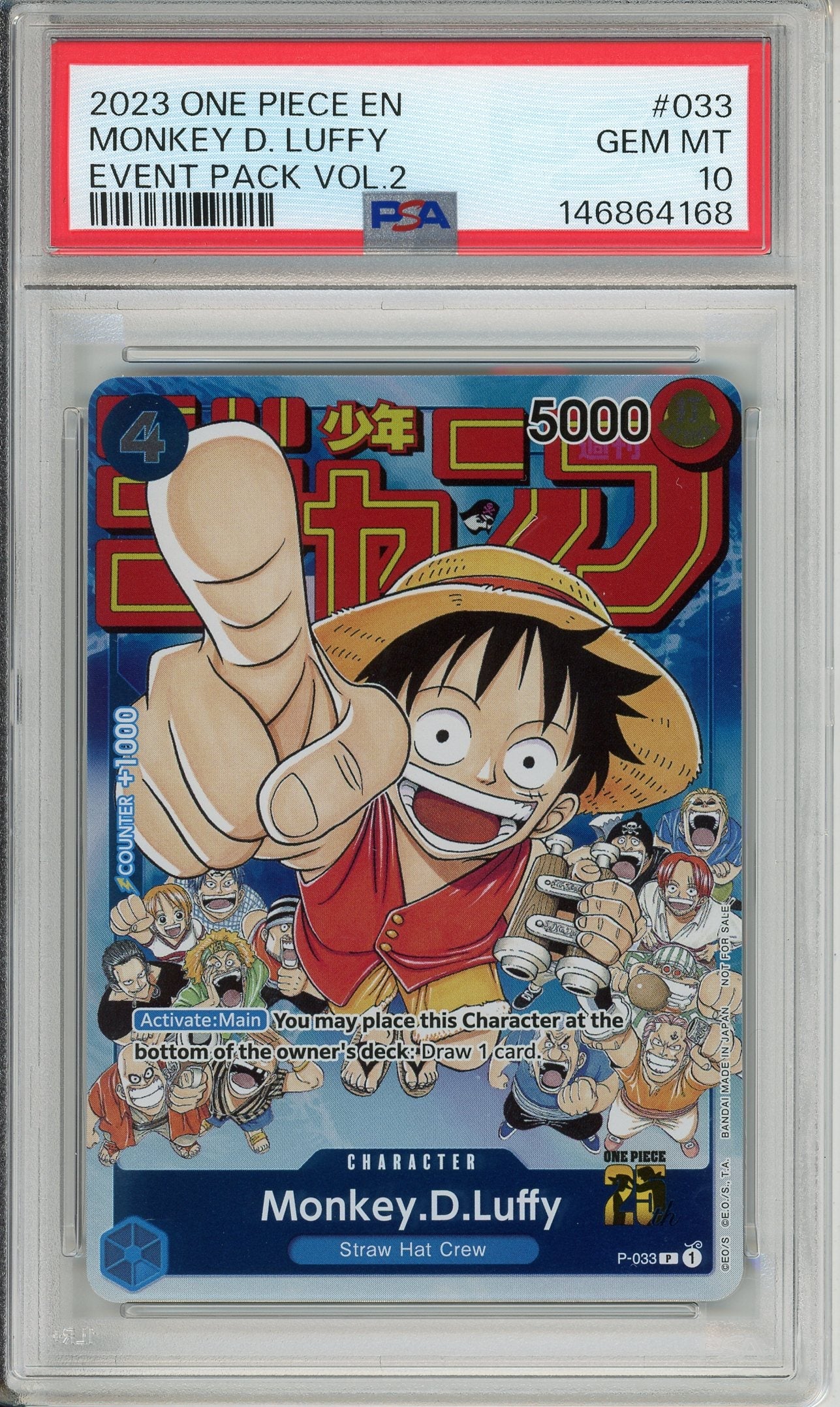 One Piece Graded: Monkey D. Luffy P-033 Event Pack Vol. 2 (2023) PSA 10