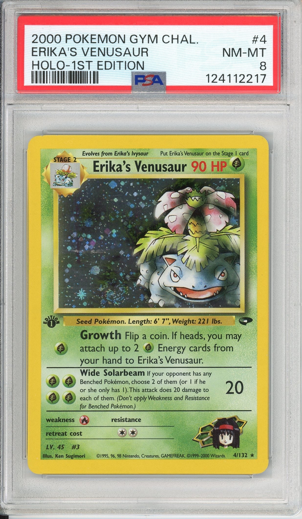 Pokemon Graded: Erika's Venusaur 1st Edition 4/132 Gym Challenge (2000) Holo PSA 8