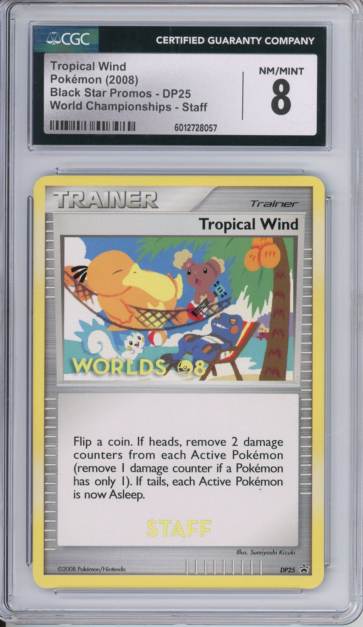Pokemon Graded: Tropical Wind #DP25 Black Star STAFF Promo World Championships 2008 CGC 8