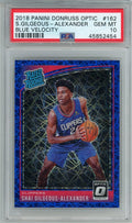 Shai Gilgeous-Alexander 2018 Panini Donruss Optic Blue Velocity rookie card PSA 10