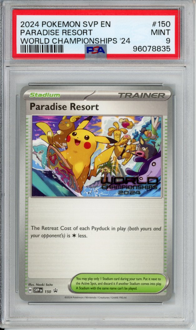 Pokemon Graded: English Paradise Resort #150 World Championships Promo (2024) PSA 9