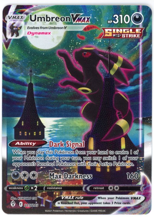 Pokemon Singles: Umbreon Vmax 215/203 Alt SR