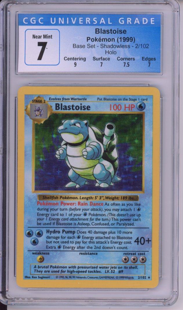 Pokemon Graded: Blastoise Shadowless CGC 7
