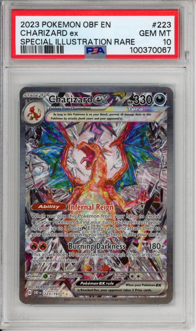 Pokemon Graded: Charizard ex 223/197 Obsidian Flames (2023) SIR Holo PSA 10