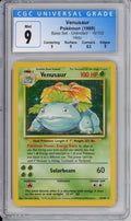 Pokemon Graded: Venusaur 15/102 Base Set Unlimited (1999) Holo CGC 9