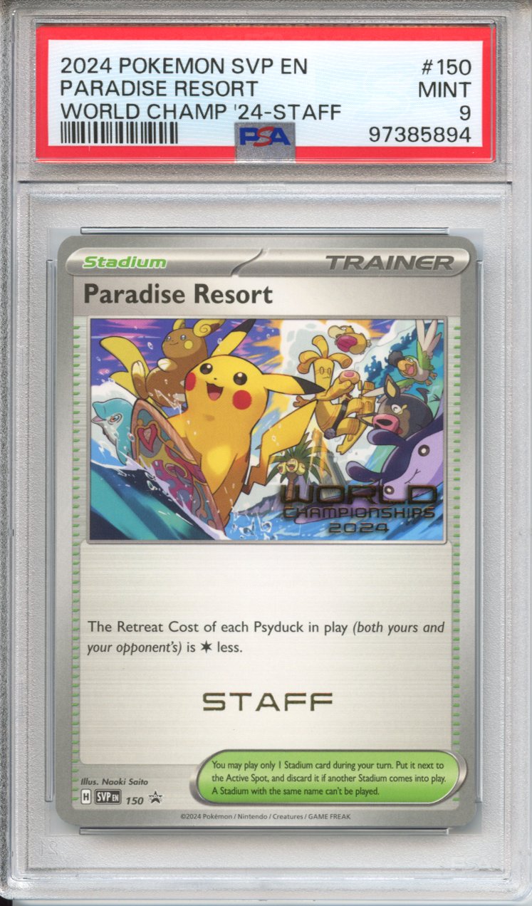Pokemon Graded: Paradise Resort #150 World Championships 2024 STAFF Promo PSA 9