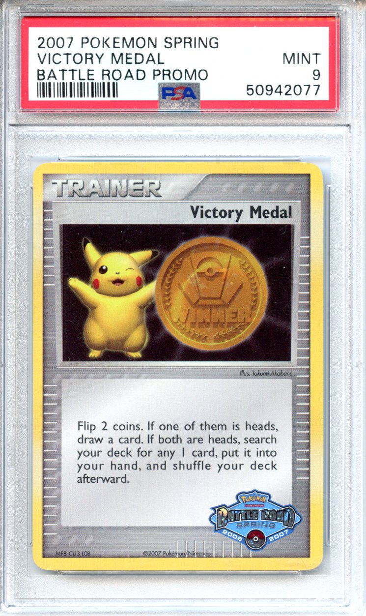 Pokemon Graded: Gold Victory Medal Battle Road Promo Spring (2007) PSA 9