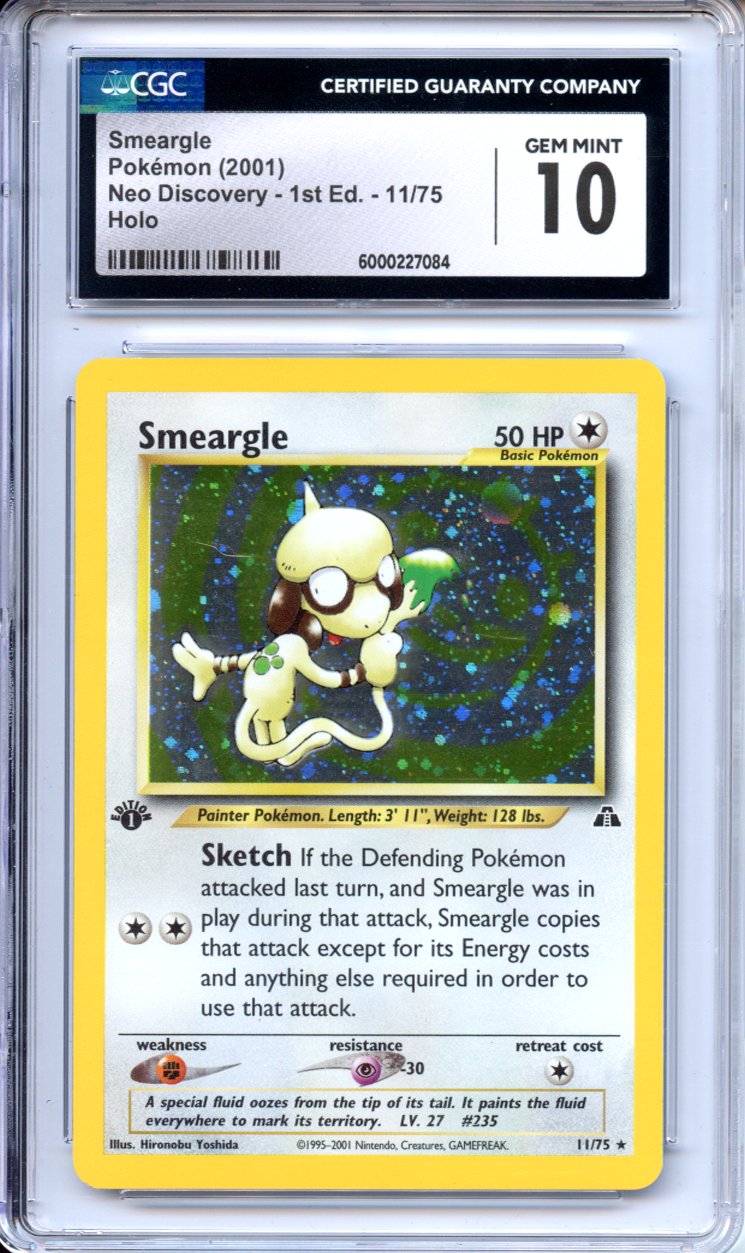 Pokemon Graded: Smeargle 1st Edition 11/75 Neo Discovery (2001) CGC 10