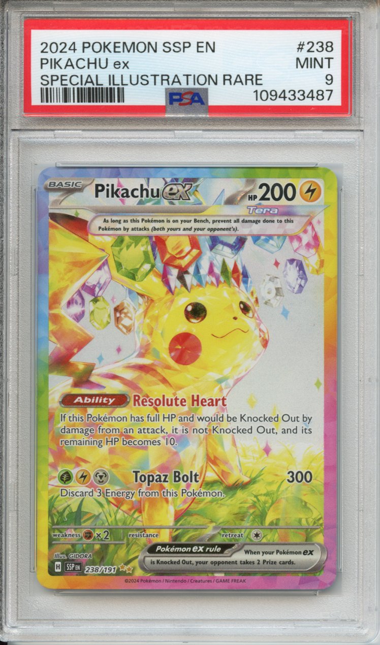 Pokemon Graded: Pikachu ex 238/191 Surging Sparks (2024) SIR Holo PSA 9