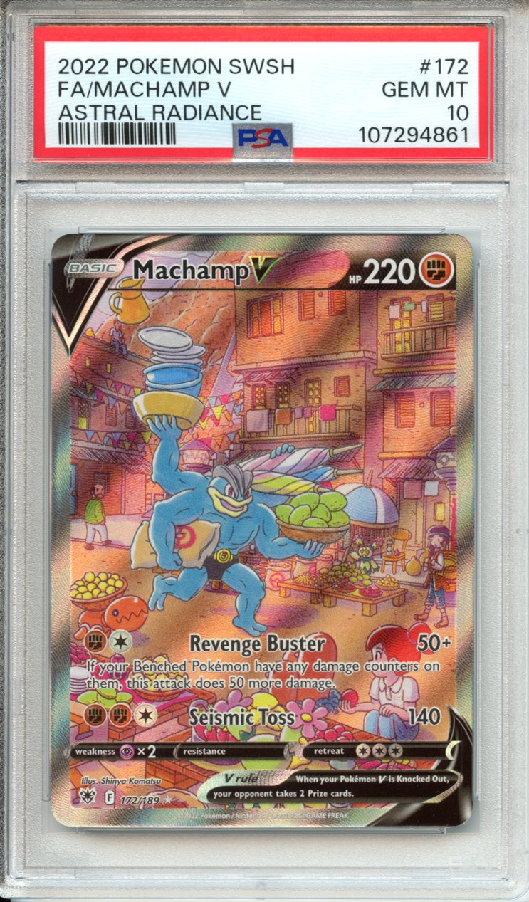 Pokemon Graded: Machamp V 172/189 Astral Radiance (2022) Holo PSA 10
