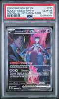 ROCKET'S MEWTWO ex SPECIAL ILLUSTRATION RARE 2025 POKEMON DRI EN-DESTINED RIVALS PSA GEM MT 10