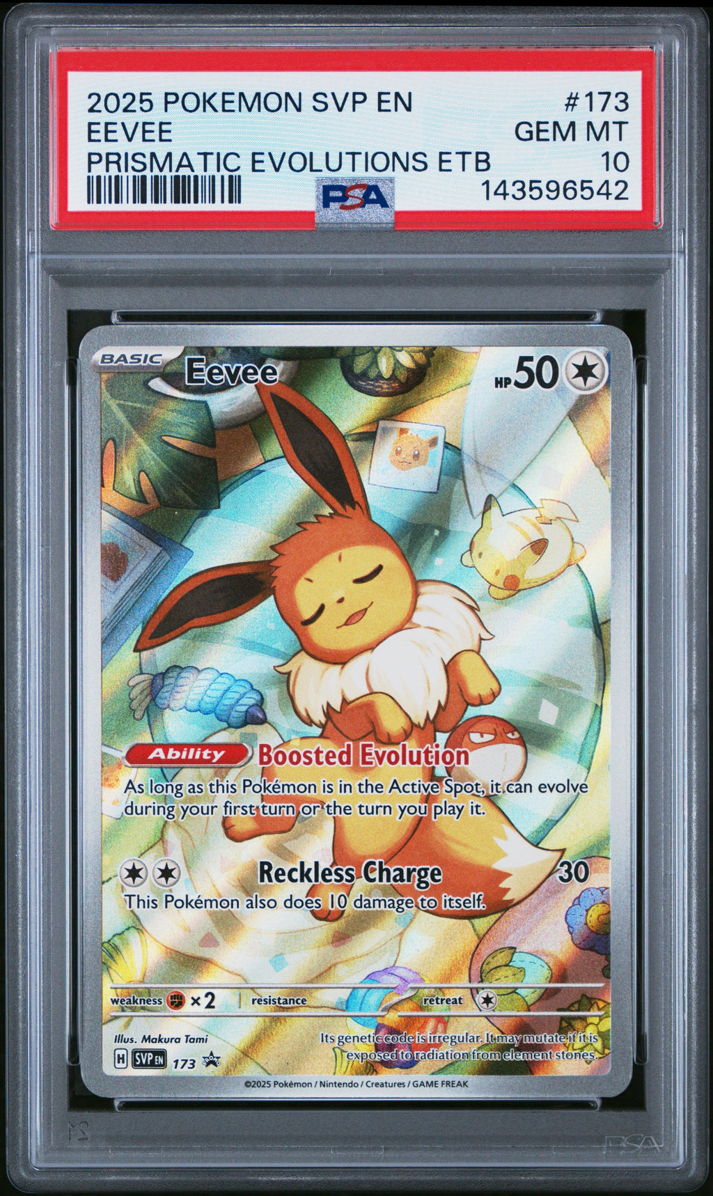 EEVEE PRISMATIC EVOLUTIONS ETB 2025 POKEMON SVP EN-SV BLACK STAR PROMO PSA GEM MT 10