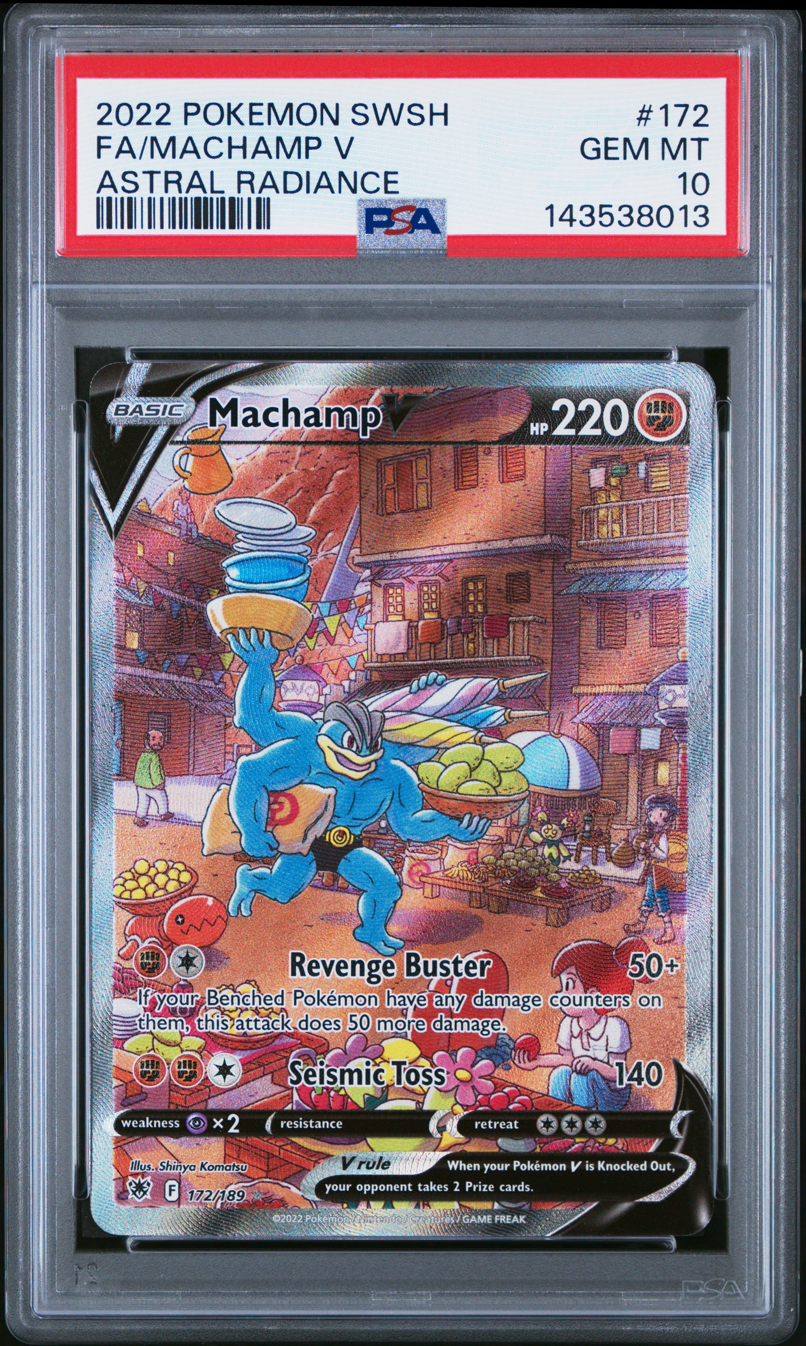 FA/MACHAMP V ASTRAL RADIANCE 2022 POKEMON SWORD & SHIELD ASTRAL RADIANCE PSA GEM MT 10