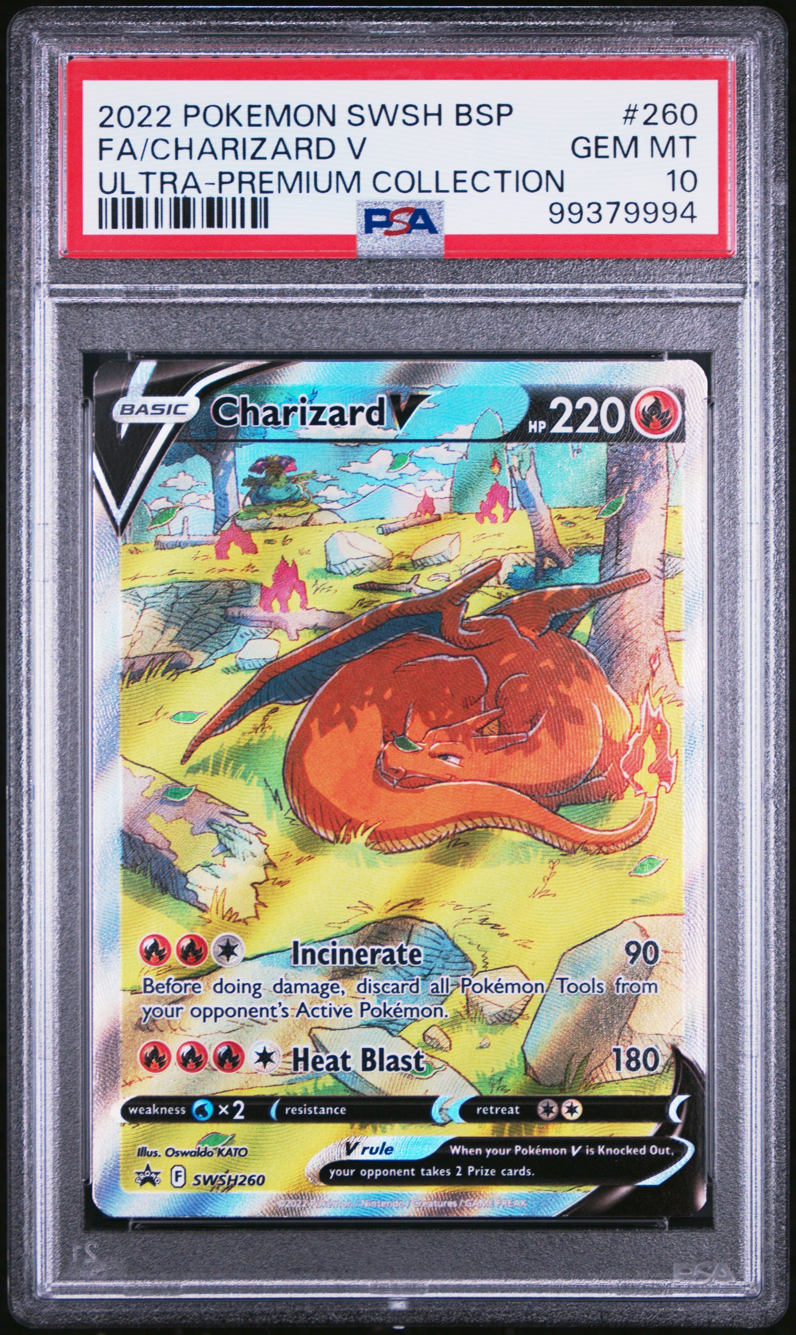 FA/CHARIZARD V ULTRA-PREMIUM COLLECTION 2022 POKEMON SWSH BLACK STAR PROMO PSA GEM MT 10